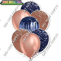 Rose Gold & Navy Blue Balloon Bundle