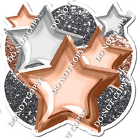 Rose Gold & Silver Balloon & Star Bundle