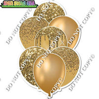 Gold Balloon Bundle Yard Cards