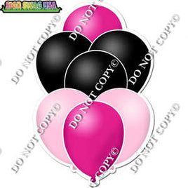 Flat Pink & Black Balloon Bundle
