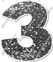 18" KG Individual Silver Sparkle - Numbers, Symbols & Punctuation