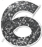 30" - XL KG Individual Silver Sparkle Numbers