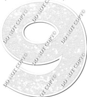 23.5" KG Individual White Sparkle - Numbers, Symbols & Punctuation