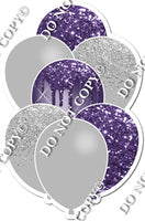 Light Silver & Purple Sparkle Balloon Bundle