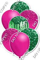 Hot Pink & Green Sparkle Balloon Bundle