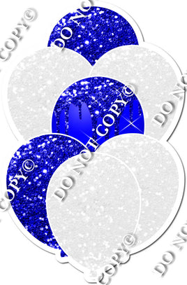 White & Blue Sparkle Balloon Bundle