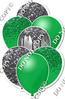 Green & Silver Sparkle Balloon Bundle