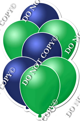 Flat Green & Navy Balloon Bundle