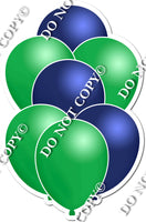 Flat Green & Navy Balloon Bundle