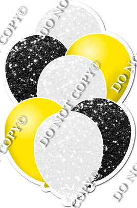 White, Black & Yellow Balloon Bundle
