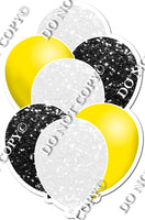 White, Black & Yellow Balloon Bundle