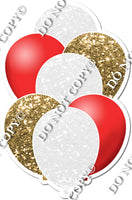 White, Gold & Red Balloon Bundle