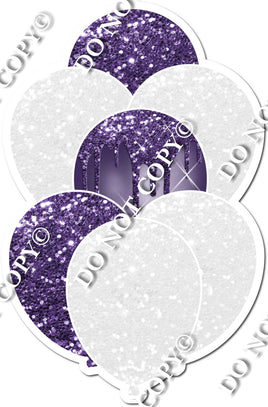 White & Purple Sparkle Balloon Bundle