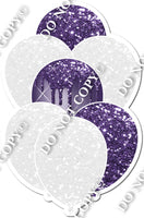 White & Purple Sparkle Balloon Bundle