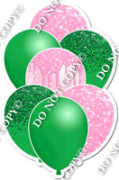 Green & Baby Pink Sparkle Balloon Bundle