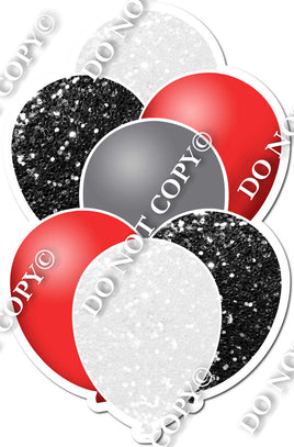 White, Red, & Black Balloon Bundle