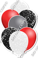 White, Red, & Black Balloon Bundle