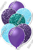 Purple, Teal & Baby Blue Balloon Bundle