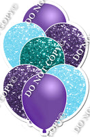 Purple, Teal & Baby Blue Balloon Bundle