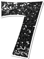 23.5" KG Individual Black Sparkle - Numbers, Symbols & Punctuation