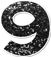 18" KG Individual Black Sparkle - Numbers, Symbols & Punctuation