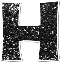 23.5" KG Individual Black Sparkle - Alphabet Pieces