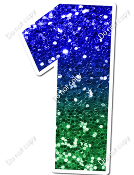 30" Individuals - Blue / Green Ombre Sparkle