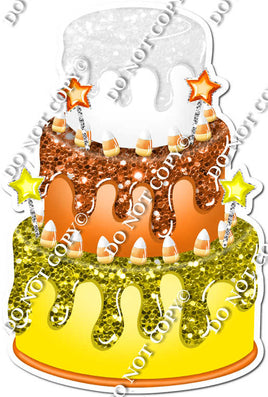 Yellow, Orange, & White Candy Corn Cake