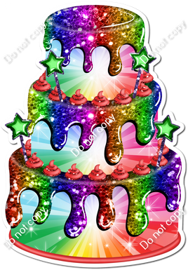 Rainbow Burst Cake with Rainbow Drip