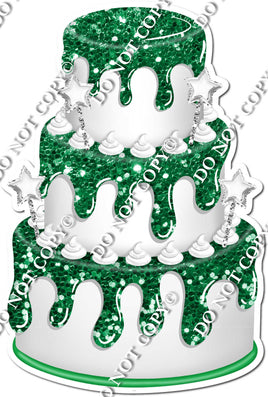 White Cake with Green Drip