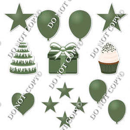 14 pc - Flair Set - Flat Sage