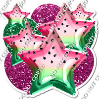 Green, Pink & Watermelon Balloon & Star Bundle