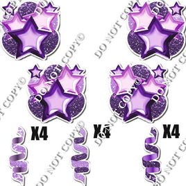 16 pc Purple & Lavender Balloon & Star Bundle Sets Flair-hbd0672
