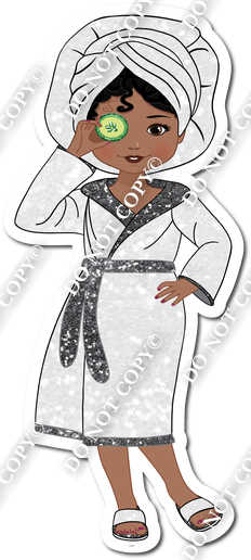 Spa - Dark Skin Tone Girl in White Robe w/ Variants