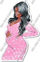 Baby Pink Sparkle - Dark Skin Tone Pregnant Woman w/ Variants