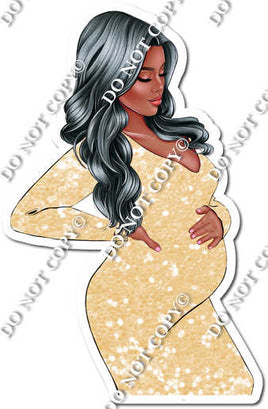 Champagne Sparkle - Dark Skin Tone Pregnant Woman w/ Variants