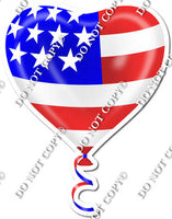 American Flag Heart Balloon w/ Variants