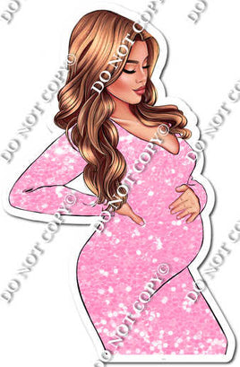 Baby Pink Sparkle - Light Skin Tone Pregnant Woman w/ Variants