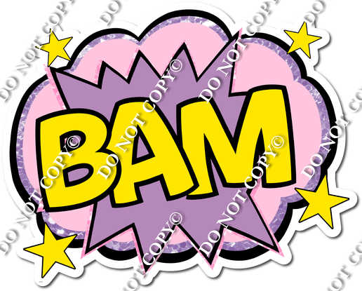 Yellow & Lavender Bam Action Statement| Sign Swag USA