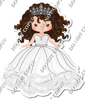 Girl in Dress Wearing Crown - White Dress w/ Variants