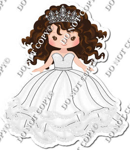 Girl in Dress Wearing Crown - White Dress w/ Variants
