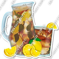 Ice Tea Pitcher & Glass with Lemons w/ Variants