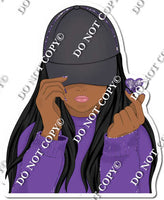 Purple - Teenage Girl Wearing Hat w/ Variants