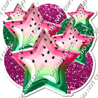 Green, Pink & Watermelon Balloon & Star Bundle