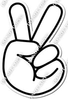 White Peace Sign Silhouette w/ Variants