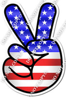 American Flag Peace Sign Silhouette w/ Variants