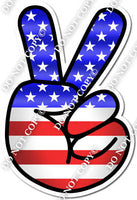 American Flag Peace Sign Silhouette w/ Variants