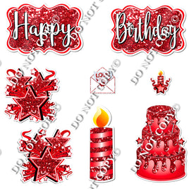8 pc Quick Sets #1 - Sparkle Red - Flair-hbd0606