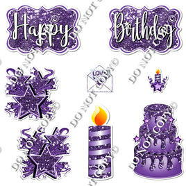 8 pc Quick Sets #1 - Sparkle Purple - Flair-hbd0611