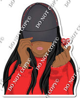 Red - Teenage Girl Wearing Hat w/ Variants